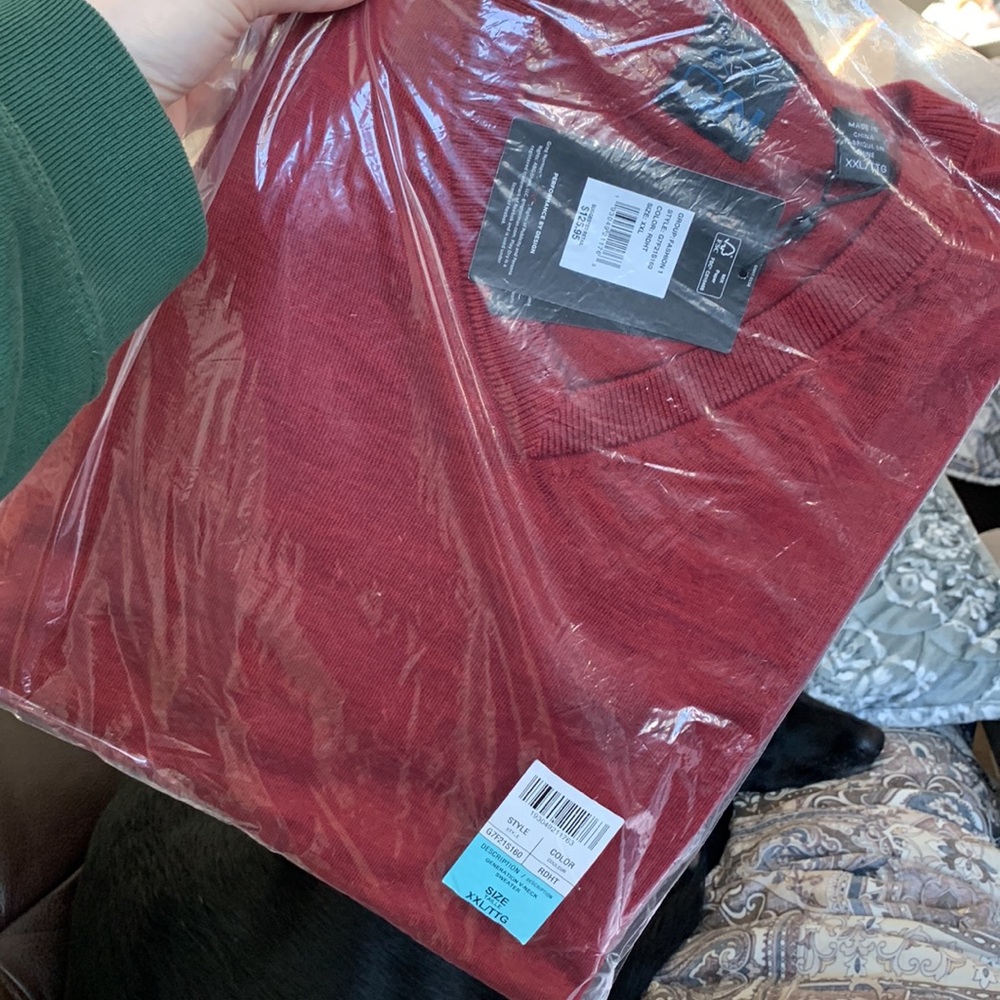 NWT Greg Norman Sz XXL Red Merino Wool Sweater
